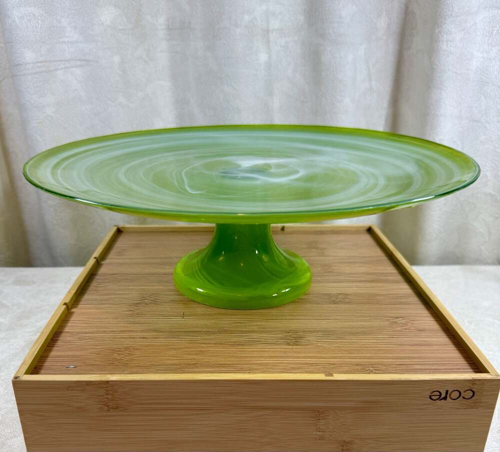 Blown Glass Cake Pedestal